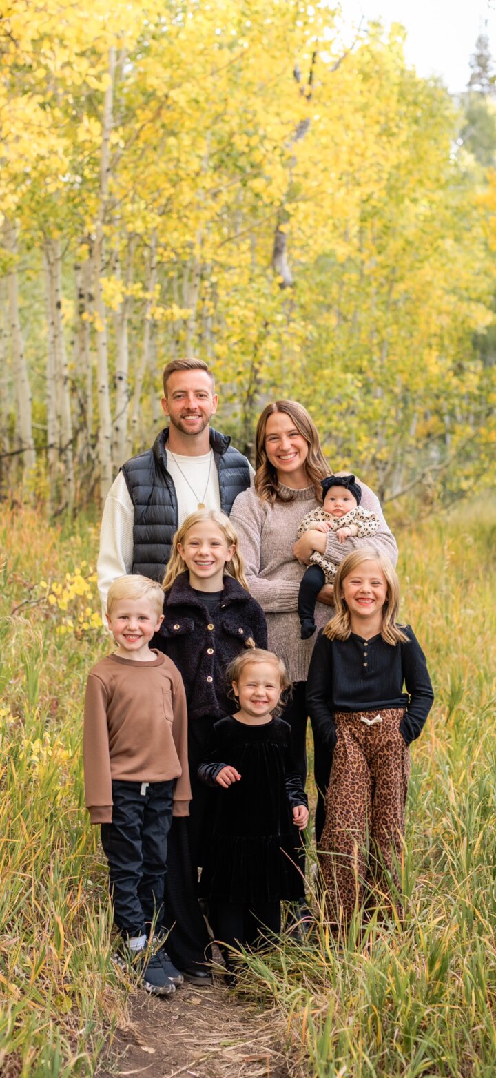 Zach Oldham with his wife and five children